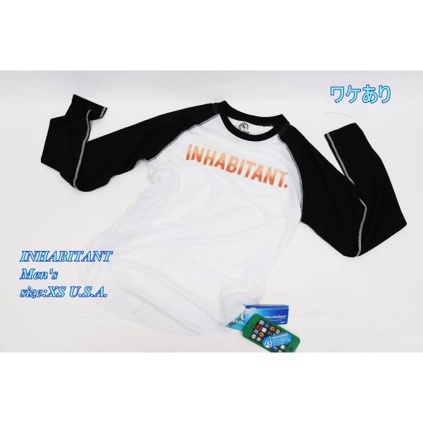 ワケあり inhabitant インハビタント メンズ 長袖Tシャツ XS ホワイト IH452TL...
