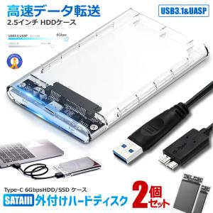 2.5インチ SSD HDDケース USB3.0 スケルトン 2.5型 透明 外付け