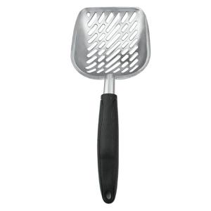 猫用トイレ砂スクープ、快適な9インチハンドル、5インチ広口、狭いスリット、ハイサイドメタルシフター付き NEKOSUKU