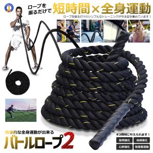 2個セット バトルロープ 2 トレーニング ロープ 筋トレ ロープカバー