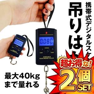 2個セット 吊りはかり 釣り 荷物 旅行 電子はかり 携帯式デジタル スケール 最大40kgまで量れる HAKATURID｜kasimaw