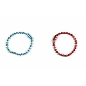 ボールチェーン　直径2.3mm×約10cm　コネクタ付　ブルー・レッド