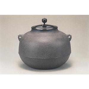 茶道具 炉釜 炉用釜 真形釜 浜松紋 宝積正一作 釜鐶付き 茶道 : 茶道具