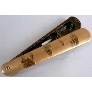 茶道具 金地錫縁内梨地香合 住吉蒔絵 : 茶道具春日園ヤフー店 - 通販