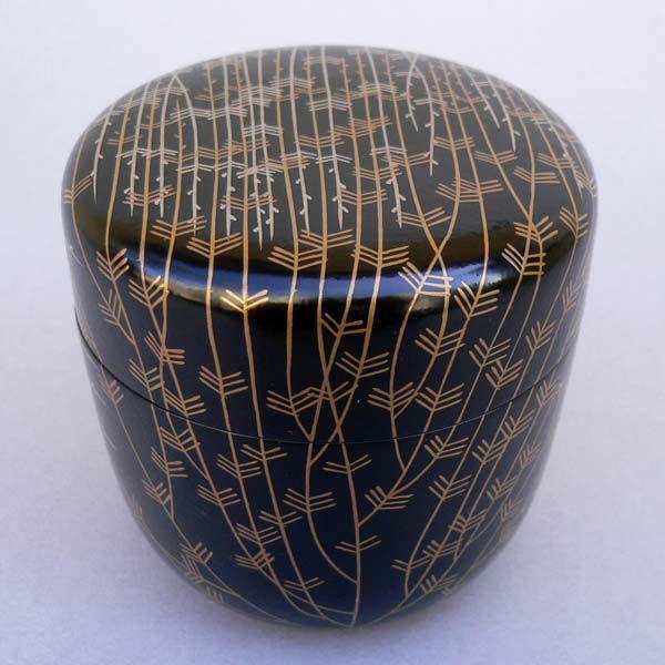 茶道具　一閑芽張柳蒔絵大棗[内金砂子]（即中斎好写）