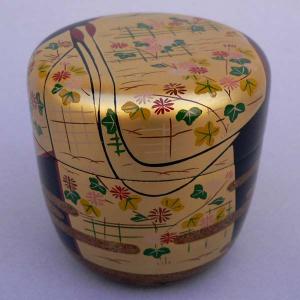 中村宗悦　利休好写　笹蒔絵　大棗　茶道具 中村宗悦 利休好写 笹蒔絵 大棗 茶道具