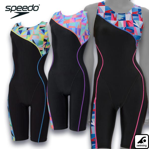 スピード レディース フィットネス水着 オールインワン Puzzle Loosen Kneeskin...