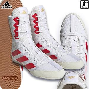 アディダス ボクシングシューズ BOX HOG4 ホワイト/スカーレット HP9613