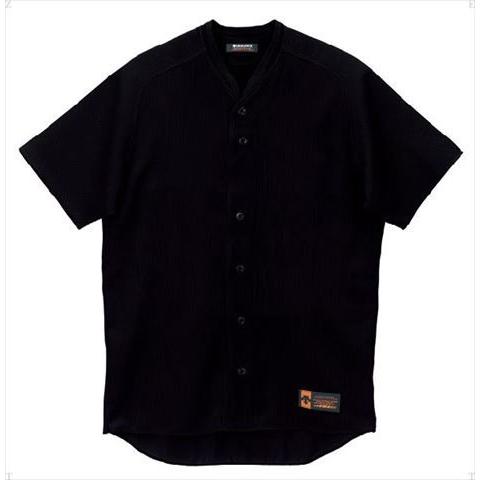 デサント（ＤＥＳＣＥＮＴＥ） 立襟フルオープンシャツ　プロモデル（ルーズシルエット） ブラック