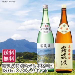 夏ギフト 送料無料 お中元 御中元 御中元ギフト お中元ギフト 霧筑波 特別純米&本格辛口 1800ml×2本入りギフト 直送便 日本酒  贈答用 手土産 プレゼント