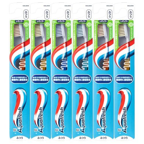 アース製薬 アクアフレッシュ ハブラシ レギュラー ふつう 6本セット ランダムカラー