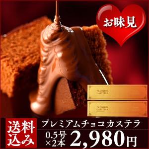 バレンタインデー  お味見 チョコカステラ 0.5号 単品 2本 (お試し 詰め合わせ 予約 おしゃれ 2022年)