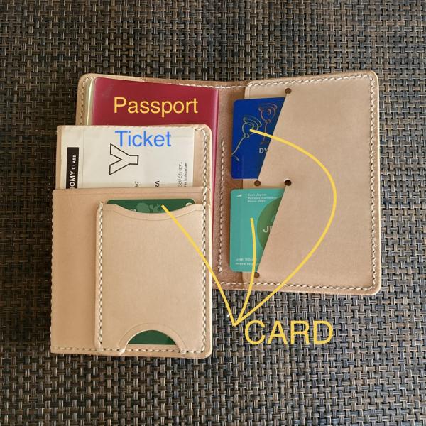 【外ポケット3・生成り】パスポートケース PPC-01k Passport Case ヌメ革生成り ...
