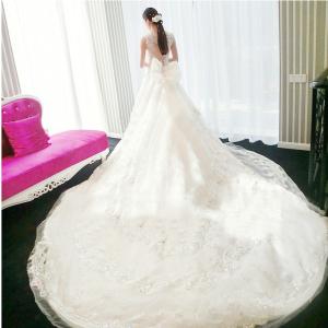 高級感あふれるシルクサテン プリンセスウェディングドレス wd903