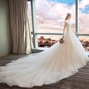 高級感あふれるシルクサテン プリンセスウェディングドレス wd903