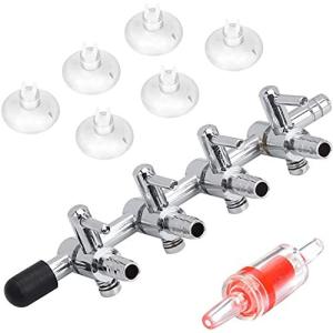 Pawflyエアチューブ 4分岐 水族館レバーバルブ ディストリビュータ分配器