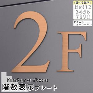 かたちラボ 階数表示 フロアサイン 真鍮風 ゴールド Times New Roman