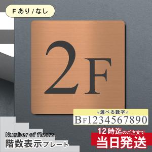 階数表示 フロアサイン 銅板風 ブロンズ 150角 四角 数字 番号 ナンバー 切文字 プレート 表示板 案内 標示 銅 屋外対応 シール式 日本製 メール便送料無料