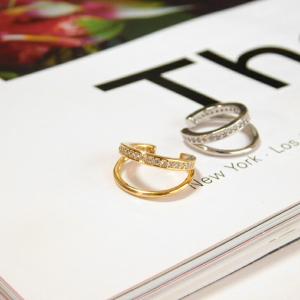 イヤーカフ ストーン入り2連レディース アクセサ...の商品画像