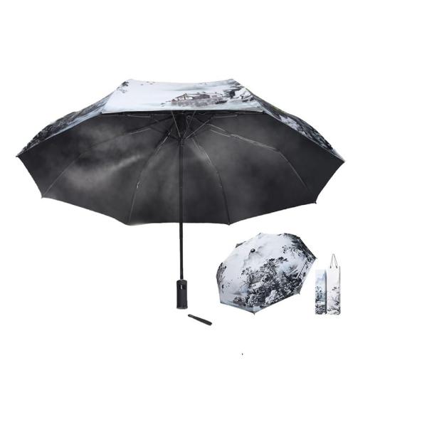 日傘 ミスト 扇風機 傘 ファン 付き 折り畳み傘 ミスト 氷水を入れると 3つの注ぎ口 360° ...