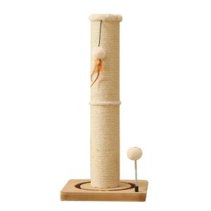 猫爪研ぎポール おもちゃ付き 天然サイザル麻 回...の商品画像