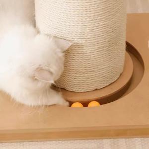 猫爪研ぎポール おもちゃ付き 天然サイザル麻 ...の詳細画像3