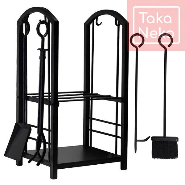 薪ストーブツール 薪ラック 2段 ログラック 薪棚 薪ストッカー 薪の保管 薪小屋 薪おきラック 錬...