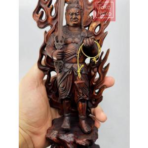 仏像 不動明王 立像 復古 木彫り 仏像火焔光...の詳細画像2