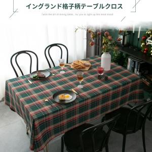 クリスマス格子柄テーブルクロス 長方形クラシッ...の詳細画像1