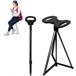 ステッキチェア 折りたたみ杖 超軽量 登山杖 アルミ製 3脚 杖 椅子