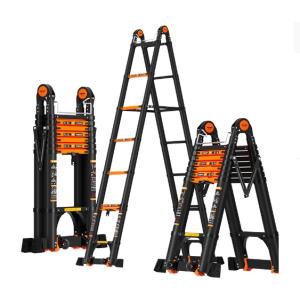 はしご 5m 伸縮 梯子 アルミ製 伸縮はしご ハシゴ 二つ折り 脚立