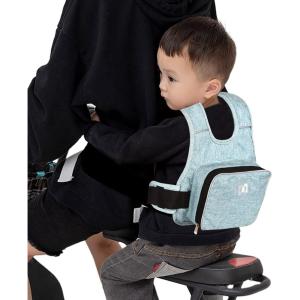 タンデムベルト 子供用 バイク用 タンデム補助ベルト リュックタイプ ワンタッチベルト 小物収納可能 暗視反射警告ストリップ付き バイク用品 二人乗り タンデム
