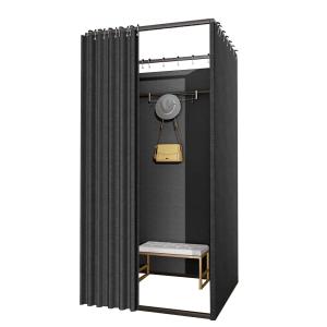 試着室 フィッティングルームカーテンレール簡易更衣室 L字型