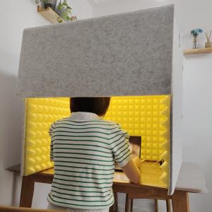 簡易防音室 1人用?防音シート 壁、防音 卓上、マイク 防音 吸音材 シールド 吸音研究所 卓上 パネル、 防音ブース、防音ボックス パーテーション 防音ブース 自
