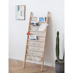 マガジンラック 4段 雑誌ラック パンフレットスタンド スチールウッド