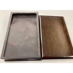 SA-6075 明・如意池枚塊紫長方澄泥硯23.5x14.0xH4.3cm : 華東貿易 中国