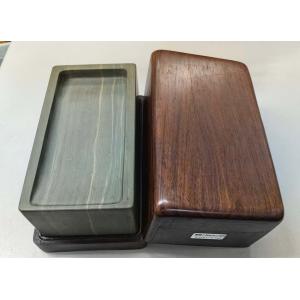松花硯 5吋 双鳳硯 すずり 唐硯 書道用具 松花江緑石硯 : 書道用品
