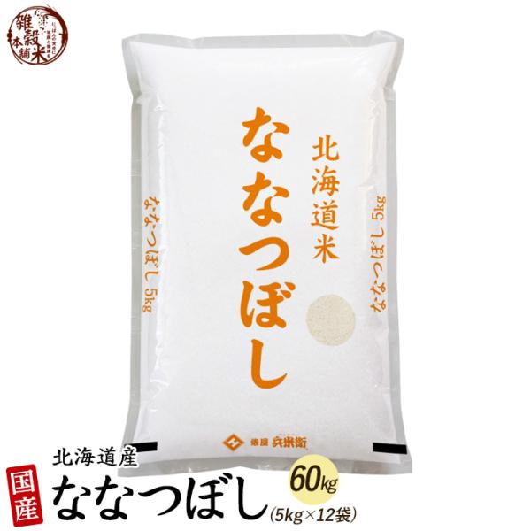 ななつぼし 60kg(5kg×12袋) 北海道 選べる 白米 無洗米 令和5年産 単一原料米