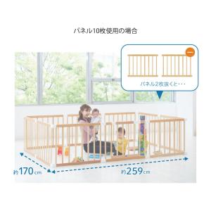 ベビーサークル 大型 木製 サークル 扉付 パ...の詳細画像3