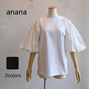 anana（アナナ） カットソー×布帛セットインボリューム袖TOPs 袖 