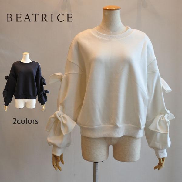 50％OFF　SALE　ベアトリス　リボンスリーブプルオーバー　りぼん　トレーナー　ダンボール　E8...