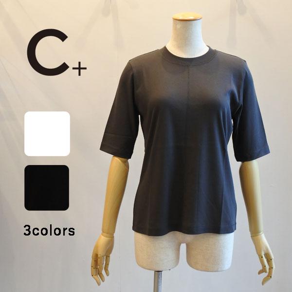 30％OFF　SALE　C+　シープラス　5分袖カットソー　接触冷感　ロイヤルクール強撚フライス　日...