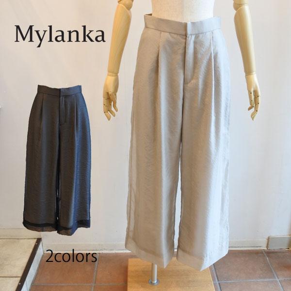 40％OFF　SALE　ミランカ　シアーワイドパンツ　オーガンジー　2枚重ね　タック入りパンツ　M3...