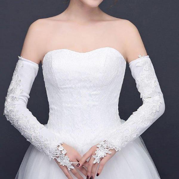 ウェディンググローブ/レース/フィンガーレス/手袋/レディース/ブライダル/刺繍/ウェディング小物/...