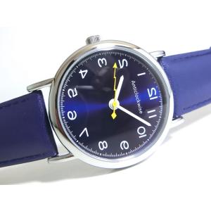 逆回転時計 クォーツ腕時計 anti-clockwise 左回転 男性用腕時計 メンズ 限定100本（BLU)｜katsuboya