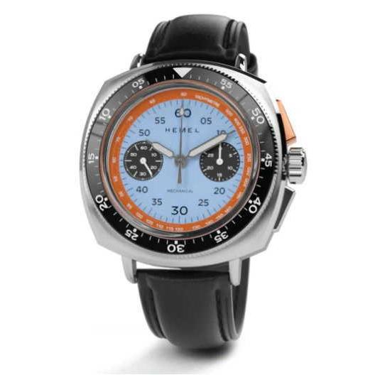 HEMEL ヘメル HF37 Sky Racer 手巻きクロノグラフ腕時計 パイロットウォッチ ミリ...