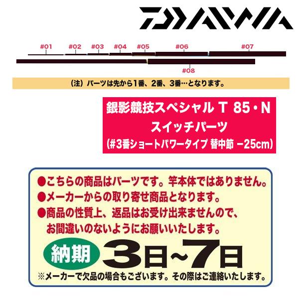 ダイワ 鮎ロッドパーツ 066320 銀影競技スペシャル T 85・N スイッチパーツ（#3番ショー...