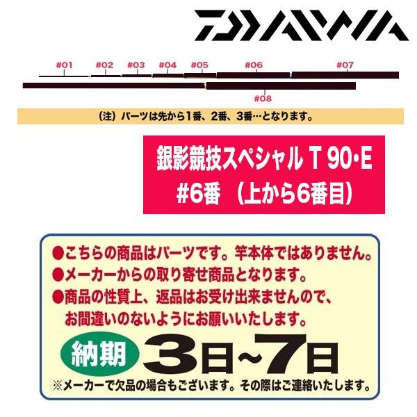 ダイワ 鮎ロッドパーツ　079488 銀影競技スペシャル T 90・E #6番 （上から6番目）