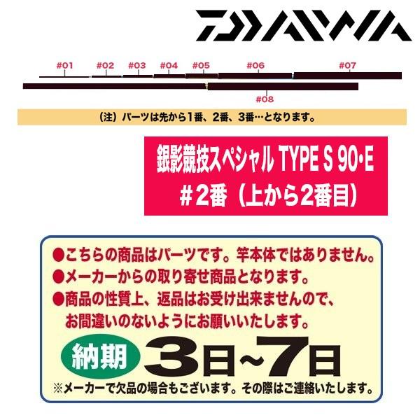 ダイワ 鮎ロッドパーツ　079495 銀影競技スペシャル TYPE S 90・E ＃2番（上から2番...