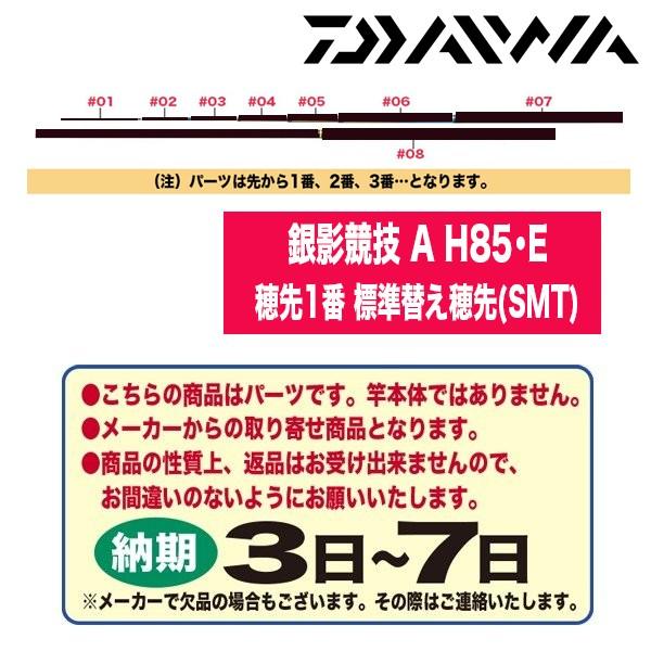 ダイワ 鮎ロッドパーツ　079501 銀影競技 A H85・E 穂先1番 標準替え穂先（SMT）